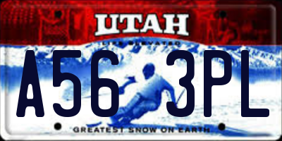 UT license plate A563PL