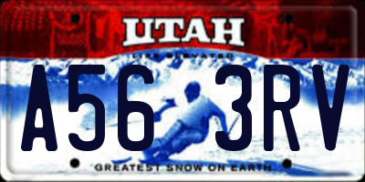 UT license plate A563RV