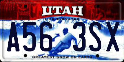 UT license plate A563SX