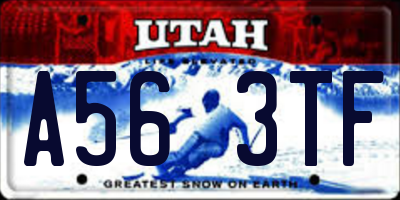 UT license plate A563TF