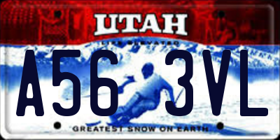 UT license plate A563VL