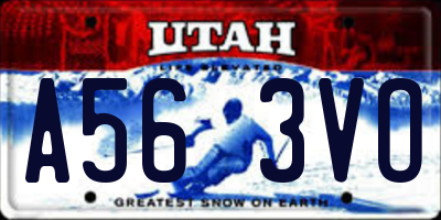 UT license plate A563VO