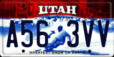 UT license plate A563VV