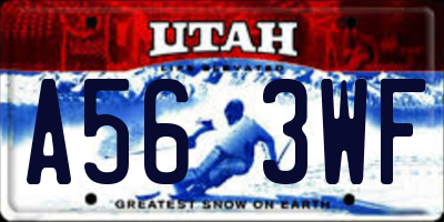 UT license plate A563WF