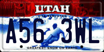 UT license plate A563WL