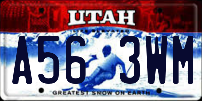 UT license plate A563WM