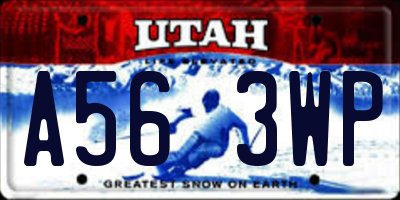 UT license plate A563WP