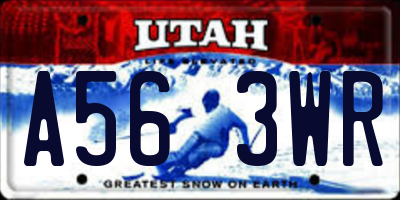 UT license plate A563WR