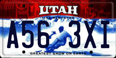 UT license plate A563XI