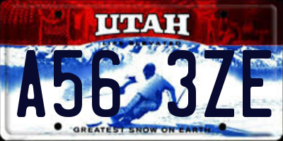 UT license plate A563ZE