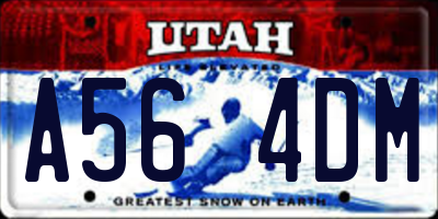 UT license plate A564DM
