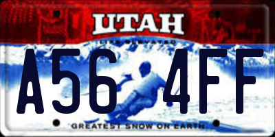 UT license plate A564FF