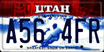 UT license plate A564FR