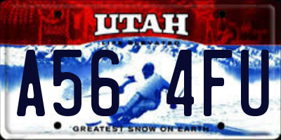 UT license plate A564FU
