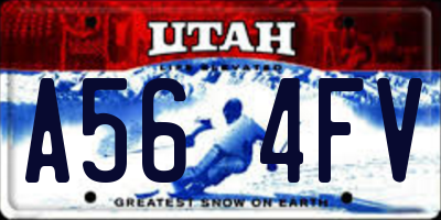 UT license plate A564FV