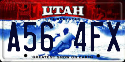 UT license plate A564FX