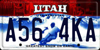 UT license plate A564KA