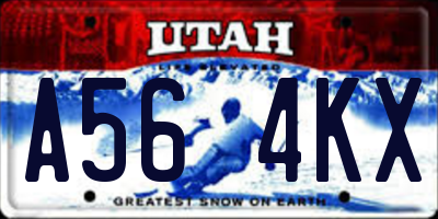 UT license plate A564KX
