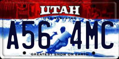 UT license plate A564MC