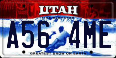 UT license plate A564ME