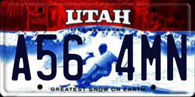 UT license plate A564MN