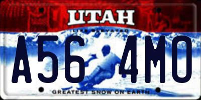 UT license plate A564MO