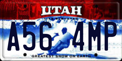 UT license plate A564MP
