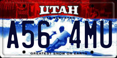 UT license plate A564MU