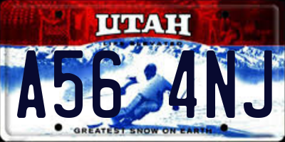 UT license plate A564NJ