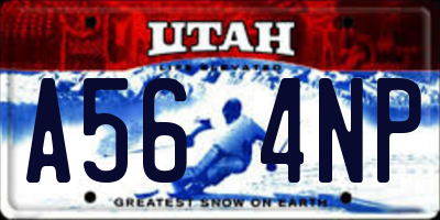 UT license plate A564NP