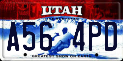 UT license plate A564PD