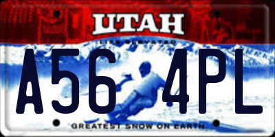 UT license plate A564PL