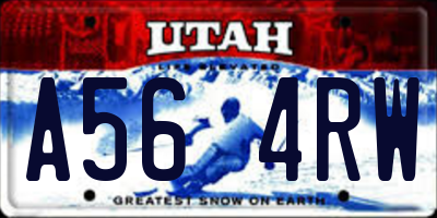 UT license plate A564RW