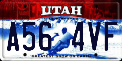 UT license plate A564VF