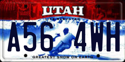 UT license plate A564WH