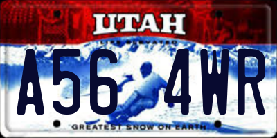 UT license plate A564WR