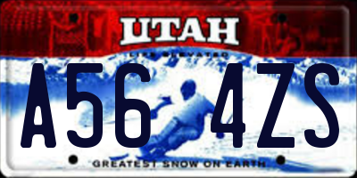 UT license plate A564ZS