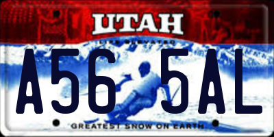 UT license plate A565AL