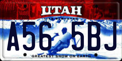 UT license plate A565BJ