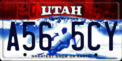 UT license plate A565CY