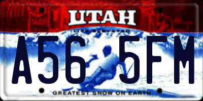 UT license plate A565FM