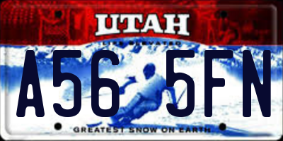 UT license plate A565FN
