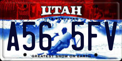 UT license plate A565FV