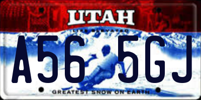 UT license plate A565GJ