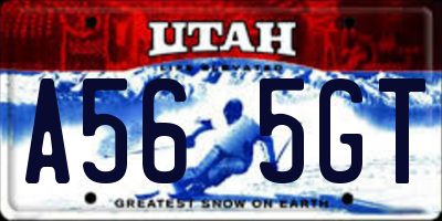 UT license plate A565GT