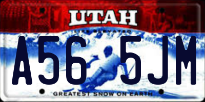 UT license plate A565JM