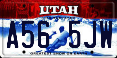UT license plate A565JW