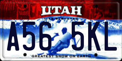 UT license plate A565KL