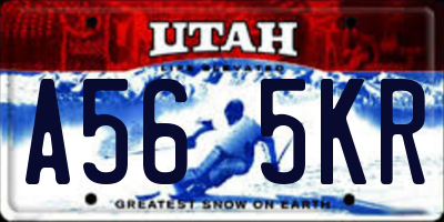 UT license plate A565KR
