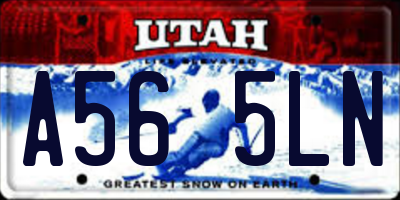 UT license plate A565LN